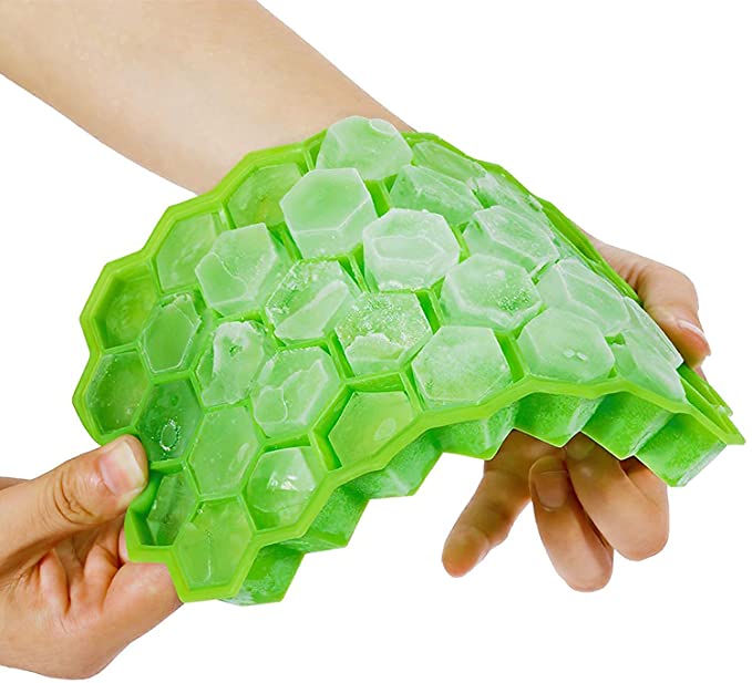 Flexible Silicone Shape Honeycomb 37 Cavity Ice Cube Mould Tray for Freezer